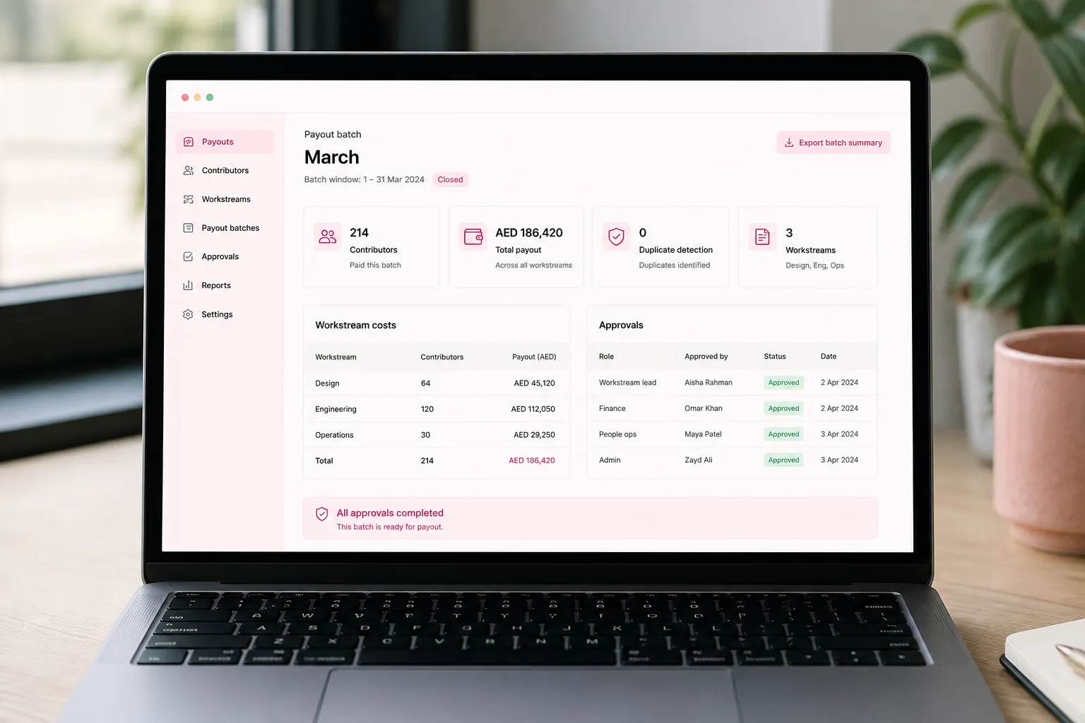 Assembly: Contributor payouts with a paper trail