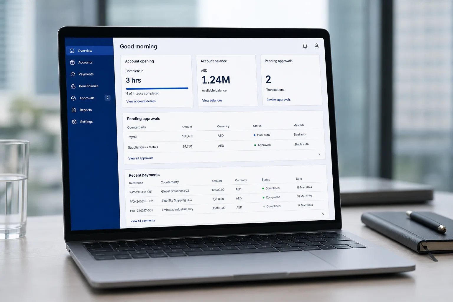 Orin: A business account open before lunch